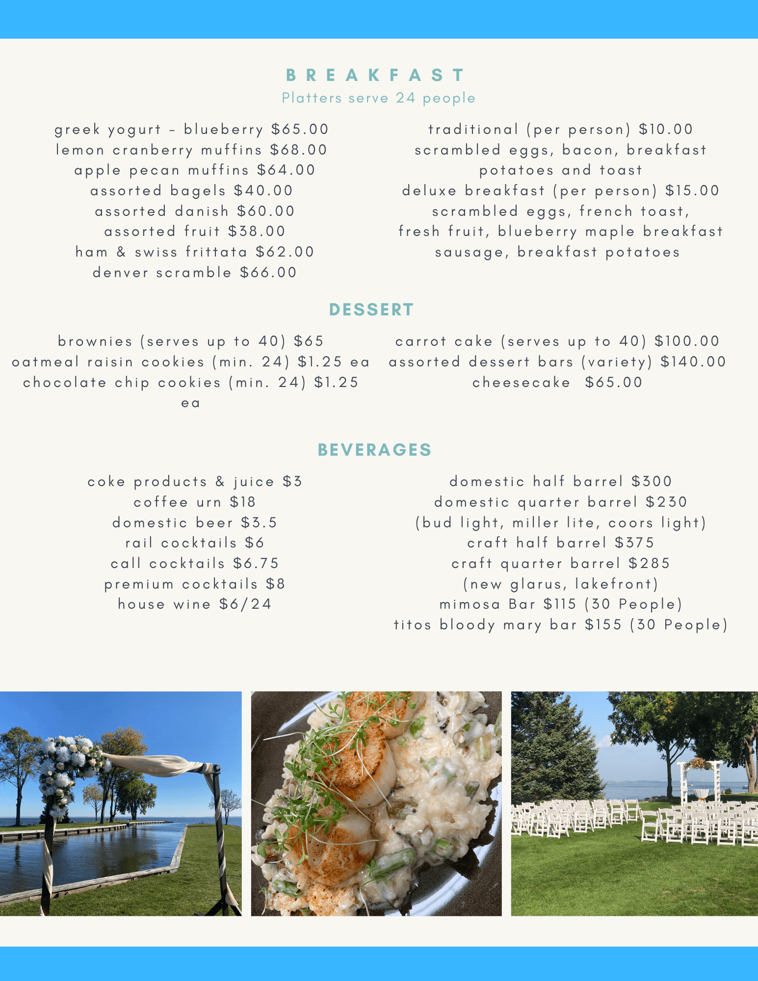 Event Menu 2023 Breakfast
